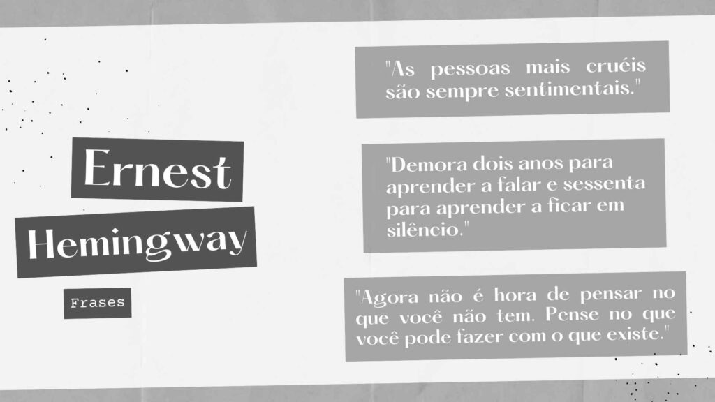 Conheça a Vida e a obra do grande autor Ernest Hemingway 3 Ernest Hemingway livros escritor classicos literatura o velho e o mar leitura guerra